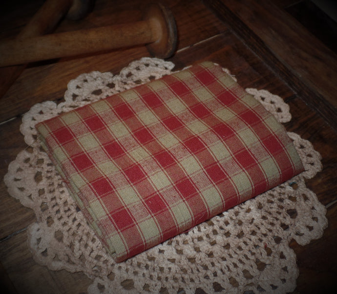 Red Checker Homespun Fabric~