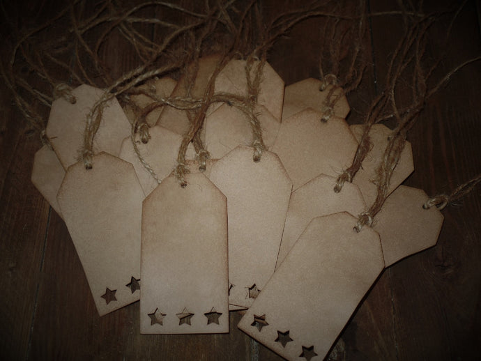 Coffee Stained Triple Star Hang Tags